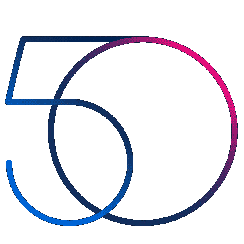 SAS 50th anniversary animated wordmark
